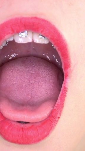 Mouth fetish video with Bara showing dental braces.