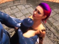 3D Girl Demolished by Monstrous Minothaur!