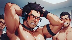 The Gamer's Live Stream Gets Out of Hand and Turns Into a Massive Online Gay Orgy. Anal Sex with a Gaping Ass