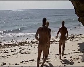 Double Fucked German MILF Pleasing Two Cocks on Beach