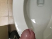 Shooting a quick load in public rest room!