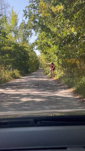 Pissed on the Road Side and Caught by Next Car