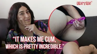 Dark haired beauty Violet masturbates with glass toys and anal stimulation