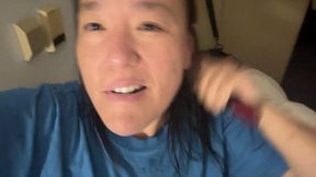 brushing my WET HAIR and licking white stuff off my fingers (OCT 15 2025)