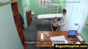 Fingered euro patient fucked in pussy by doc