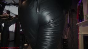 Stroke and slap your cock for leather