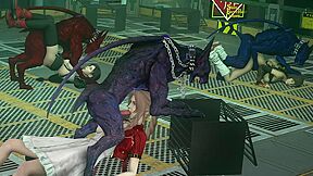 Tifa, Aerith And Yuffies Darkstar Orgy