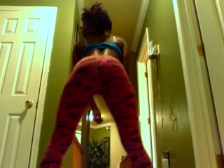 A beautiful and sexy ebony girlfriend on webcam in tight pants