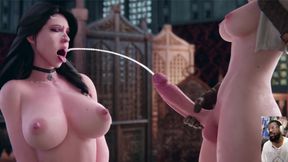 Big Breast Yennefer Gets Sprayed All Over with Futa Cum