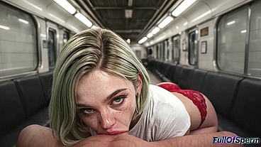 spontaneous, passionate sex with a cute girl at various subway stations [AI]