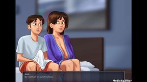 Summertime Saga Stepmom Makes Her Stepson Jerk a Load of Cum on Her Tits