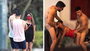 Married Latina MILF cheats on hubby with two young studs