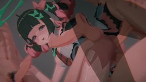 [zenless zone zero] nangong yu s  idol broken wing : bound cowgirl & pov sandwich dp (4k)