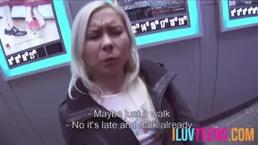 Picking up a blonde tart and screwing her narrow butt