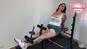 Alone in the gym &mdash;  I let my big toy guide my hand to climax&#x1F680;