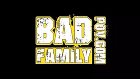 BadFamilyPOV - tattooed teen Bella Luna pleases stepdaddy