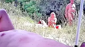 Getting Hard In Front Of An Older Couple By The Nude Lake