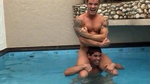 BangBangBoys: Tattooed amateur latino gay guys fucking in the pool