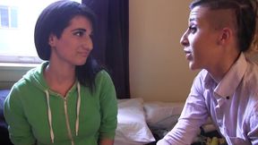 Big boobs brunette in lesbo game with sex toys