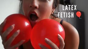 Popping balloons with long fingernails and the feel of latex