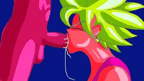 Kefla Devours Gokus Cock with Fiery Blowjob Gets Cum-Faced in Passionate Tryst