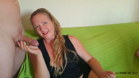 Edging My Slave Hubby's Cock on Our Old Couch