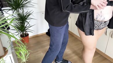 Fuck my mother-in-law like a rabbit in the kitchen and cum on her gorgeous ass