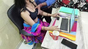 Hot Indian bhabhi fucked office by office employ  hindi audio