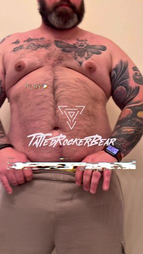 Hairy tattooed chubby bear