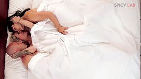 Sweet awakening with blonde and brunette big boobs MILs