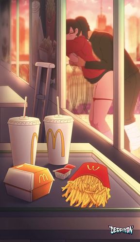 Food delivery in a fast food restaurant