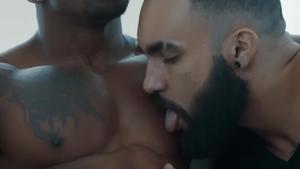 NoirMale - Shaved ebony Max Konnor amongst Zaddy rimjob in HD