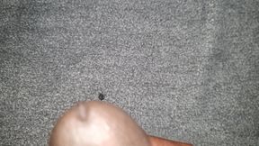 Precum on horny black cock