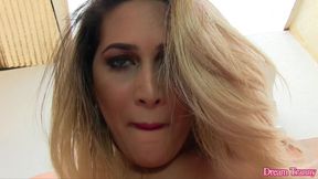 Tgirl Bella Atrix Jerks Off and Takes a Big Dildo
