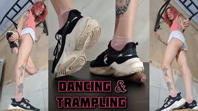 #154 Dancing and Trampling His Cock with Dirty Sneakers (Mistress Madu)