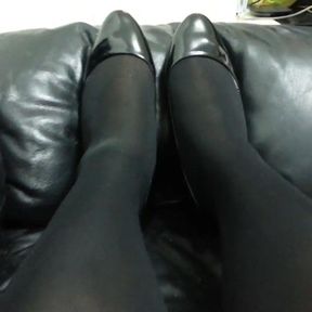 Black Patent Pumps with Pantyhose Teaser 8