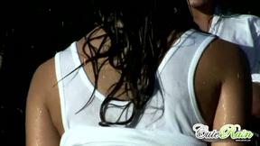 Sexy lesbians in the swimming pool