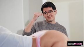 Busty tgirl Aspen Brooks fucks a blonde