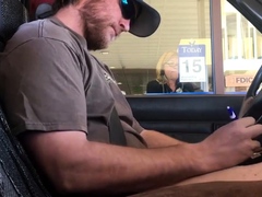 Horny Guy Bustin A Nut at the Bank ( Hands free Public Cum )