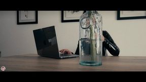 ROUTINE - Bored Mistress Takes A Man From Her Closet for Some Quick Sex with Cum in Mouth
