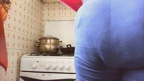 dirty swollen diaper while i cook