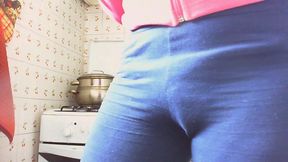 dirty swollen diaper while i cook