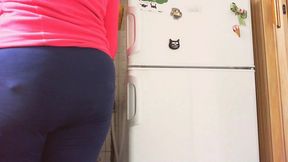 dirty swollen diaper while i cook