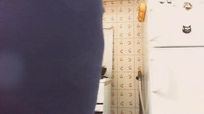 dirty swollen diaper while i cook