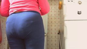 dirty swollen diaper while i cook