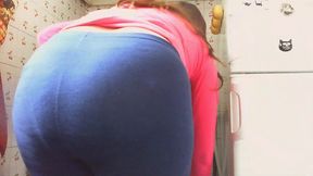 dirty swollen diaper while i cook