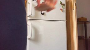 dirty swollen diaper while i cook