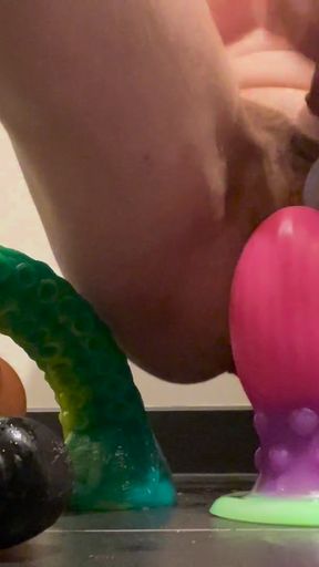 Sissy Slut Stuffs His Ass With Giant Squid Arm   Clip 2