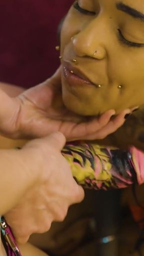 Young Black Girl Dominated by Dominatrix Strap On   Clip 1