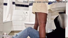 lucky plumber gets to fuck a naughty wife and cum inside her in a hotel bathroom - amber_booty